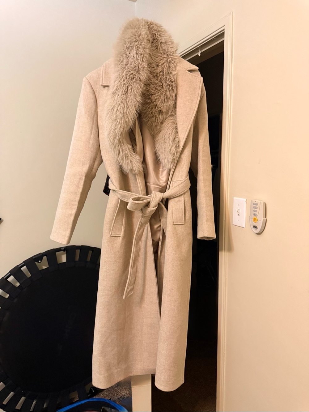 Coat with Faux Fur Collar